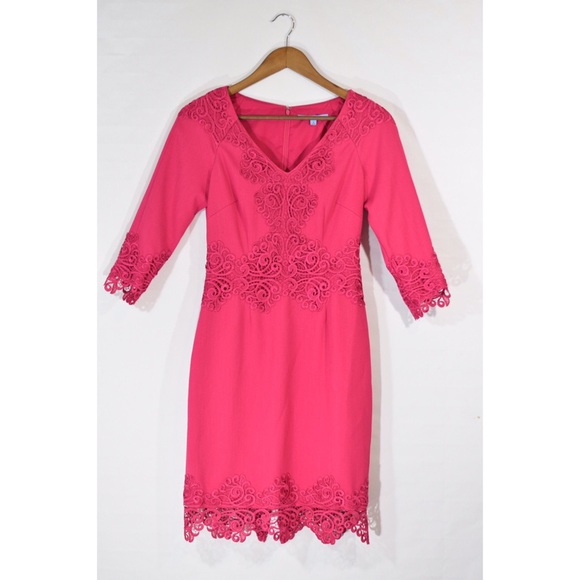ANTONIO MELANI Dresses & Skirts - Antonio Melani Hot Pink Nora magenta lace dress